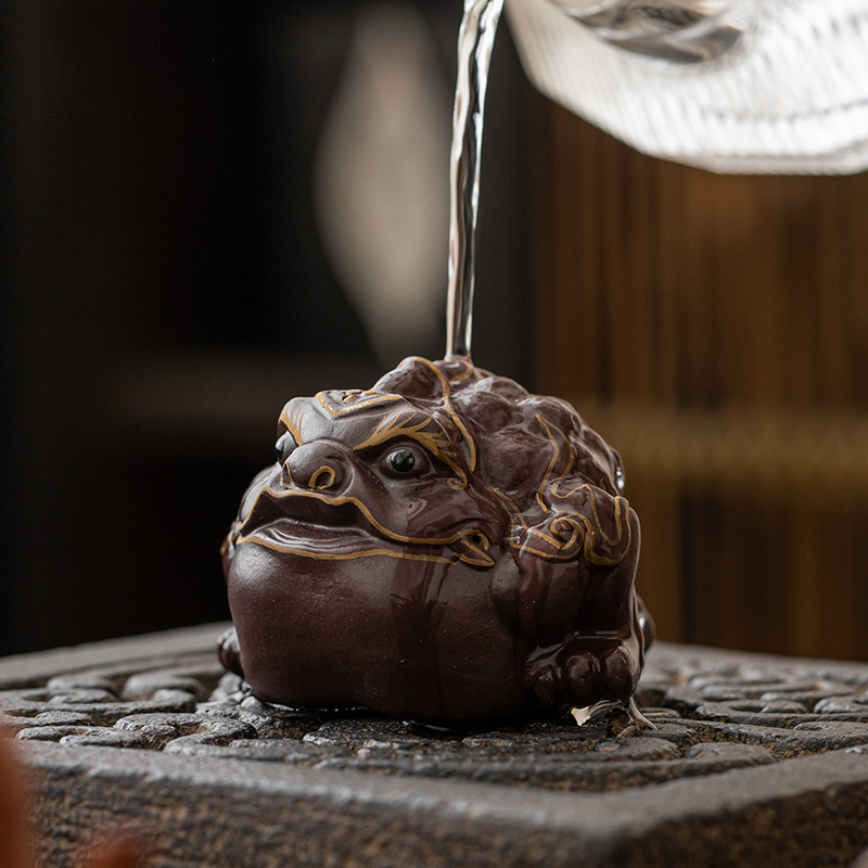 Đồ trang trí thú cưng trà Pixiu dễ thương cát tím may mắn có thể nuôi sáng tạo đồ chơi Trà Cá Tính bàn trà Phụ Kiện Bộ trà bàn trà