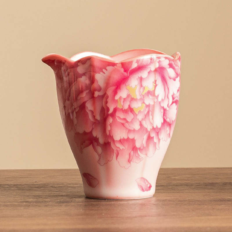 Cốc công cộng hồng Ru màu đỏ quốc sắc thiên hương hoa mẫu đơn trà đạo công cốc chia trà dụng cụ pha trà gia dụng không nóng tay bộ trà kungfu