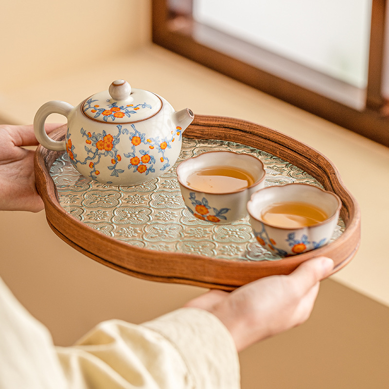 Ấm trà Bộ trà gốm sứ cao cấp đơn ấm trà đơn ấm pha trà Kung Fu gia dụng kiểu Trung Quốc
