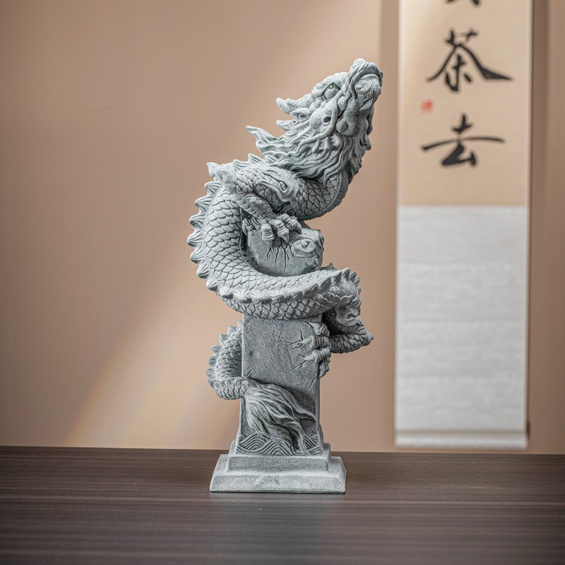 Rồng bay sa thạch xanh trên bầu trời đồ trang trí thú cưng trà sáng tạo cửa ra vào nhà phố đồ trang trí cảnh quan bể cá cảnh