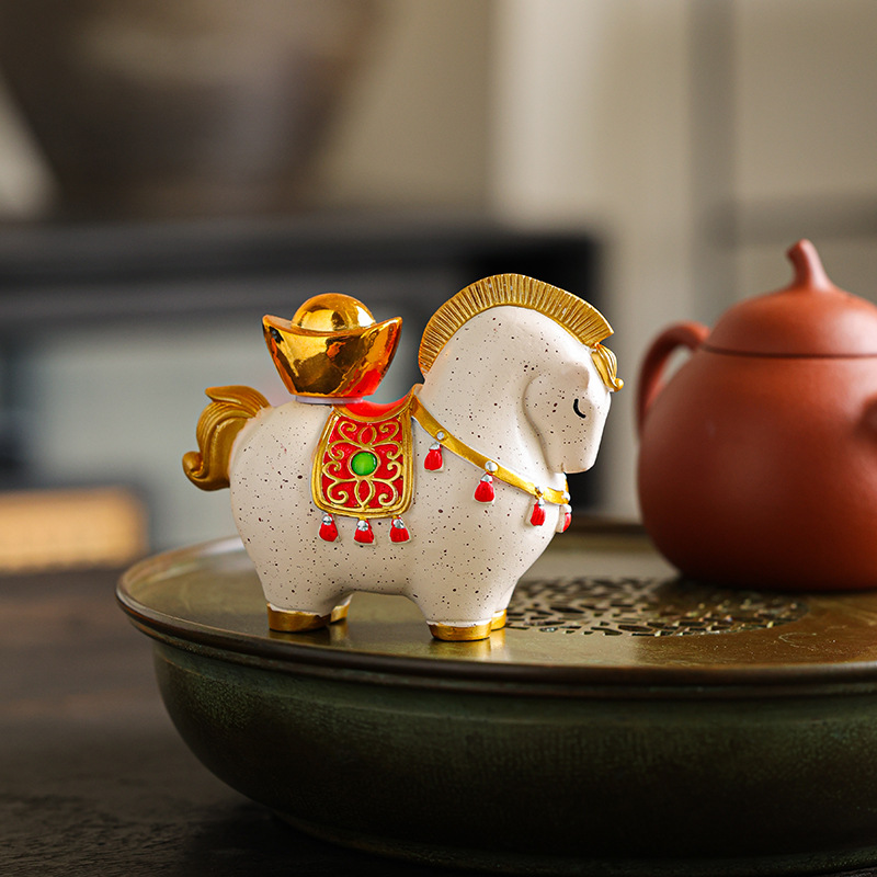 Trà thú cưng làm giàu ngay lập tức 2025 cửa hàng mới sang trọng có thể nâng cao trà chơi bàn trà bàn trà sáng tạo đồ trang trí nhỏ thu hút sự giàu có