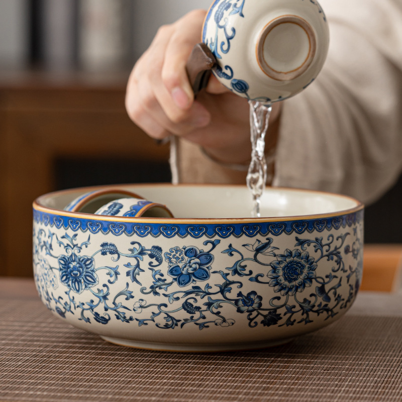 Rửa trà xanh mới cao cấp gốm sứ cao cấp rửa trà nước phụ kiện trà đạo cổ điển Trung Quốc