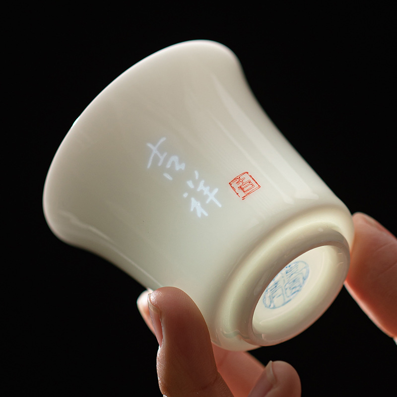 Cốc chuông tinh xảo cốc trà gốm sứ cốc chủ nhân cốc trà cốc đơn bộ trà Kung Fu tặng quà gia dụng kiểu Trung Quốc cốc cá nhân