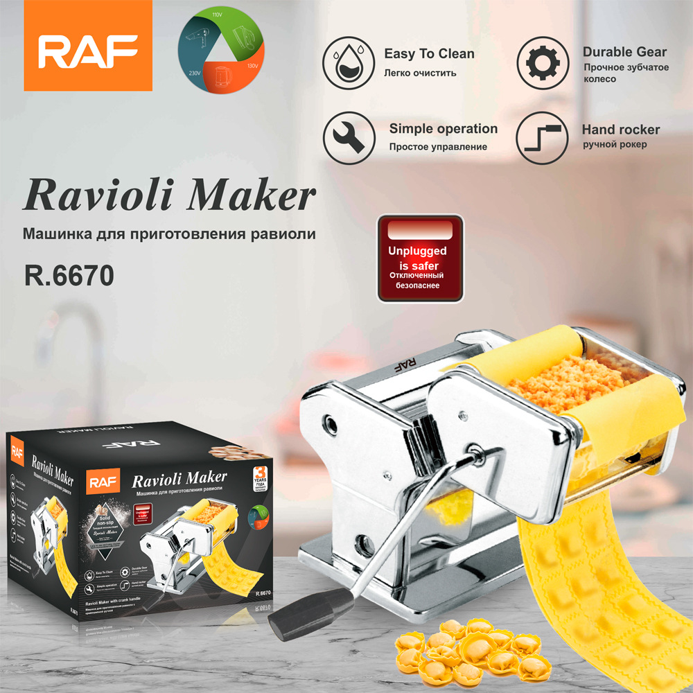 Máy ép hoành thánh thủ công kiểu cũ gia dụng RAF Máy ép bánh bao mì nhỏ đa chức năng