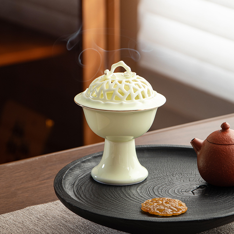 Lư hương thiết kế nguyên bản ghế cắm hương trầm hương bàn trà trong nhà lư xông hương sáng tạo đồ trang trí gốm sứ hộp quà