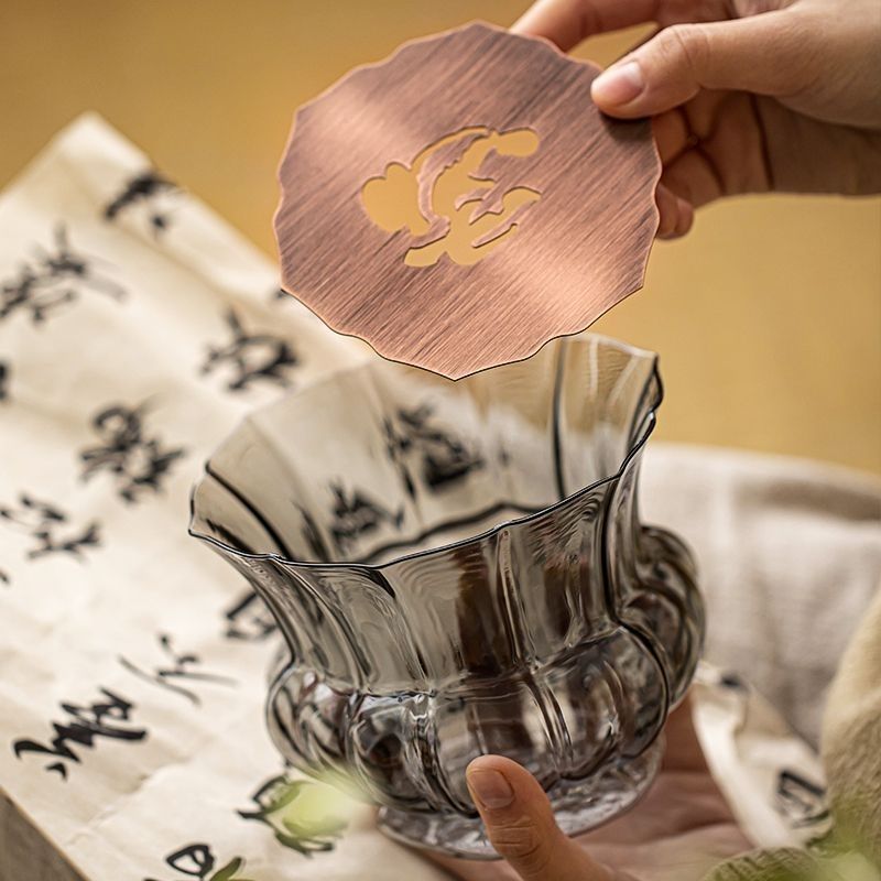 Gạt trà thủy tinh Gạt trà Jianshui Gạt trà gốm sứ có nắp Dụng cụ pha trà Kung Fu gia dụng Bàn trà phế liệu xô giặt nước