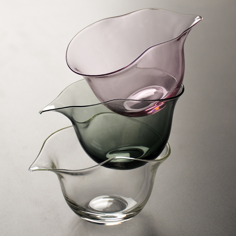 Dụng cụ chia tách trà hồ lô màu hồng Cốc trà thủy tinh chịu nhiệt dày kiểu Nhật