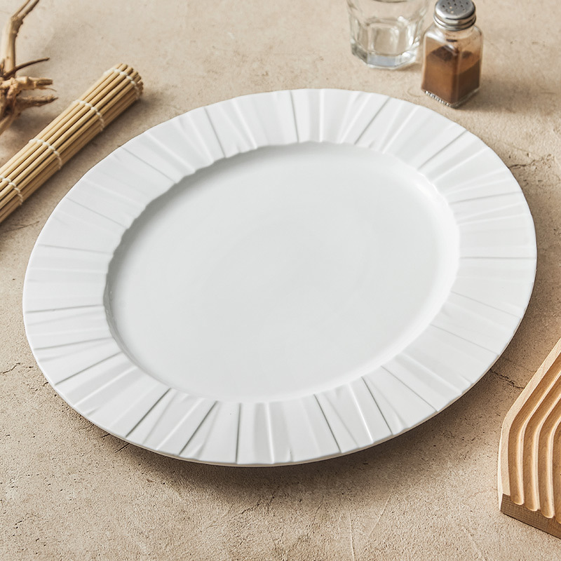 Origami hoa văn gốm sứ bộ đồ ăn cá đĩa hộ gia đình đĩa đĩa nông đĩa cá lớn hình bầu dục hình quả trứng đĩa ăn thương mại