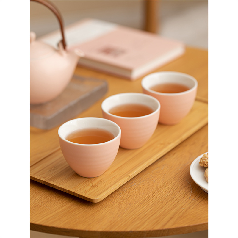 Bộ ấm trà mới 2024 ấm trà gốm sứ thủ công phong cách kem ấm trà chùm hộp quà đơn giản bộ trà quà tặng