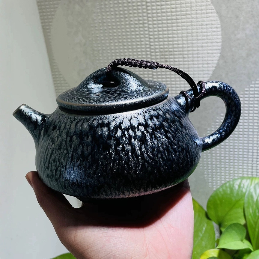 Chén trà Jianyang Jianzhan Ấm Baihua miệng ngắn Xishi muỗng đá lớn các loại ấm khác nhau Ấm Jianzhan lốp sắt quặng thô