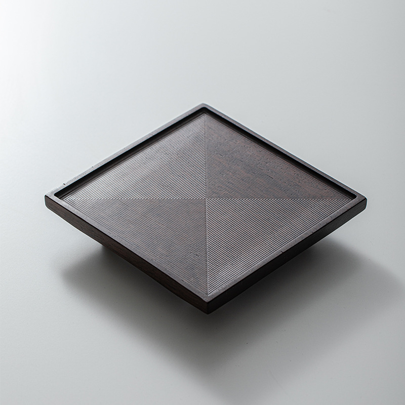 Bán buôn bình vuông gỗ mun bàn trà pha khô gỗ nguyên khối phong cách Nhật Bản Khay trà khay đựng cốc khay trà nhỏ