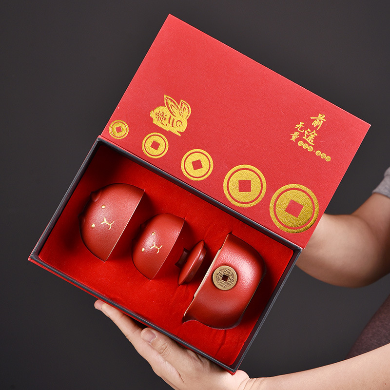 Quà lưu niệm năm Mão, cốc khách nhanh, Bộ trà du lịch di động, một ấm và hai cốc, bộ thực tế mở cửa, Bán Buôn kỷ niệm