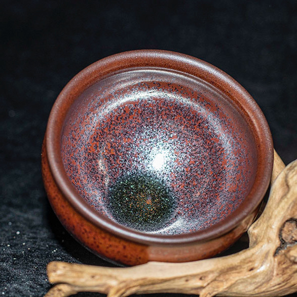 Jianyang Jianzhan Rust Silver Frost White Liqin Chai Spin Tea Cup Master Cup Nếm Trà Cup Cốc gốm cao cấp tráng men thô quặng thô