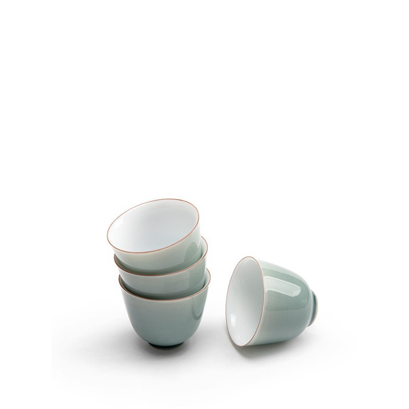 Lần đầu tiên nhìn thấy chén trà Thanh Sơn, cốc trà men ngọc gia dụng, bộ trà Kung Fu, tách trà nhỏ, cốc đơn gốm sứ, bộ trà, bán buôn