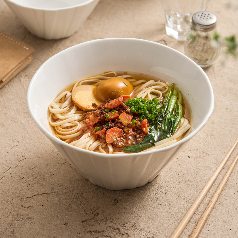 Bát gốm họa tiết Origami Bát mì gia dụng Bát súp Cảm giác cao cấp Bộ đồ ăn khách sạn Bát cỡ lớn Bát doga Bát sâu Bát mì ramen