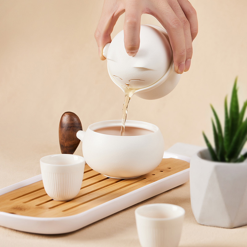Bộ dụng cụ pha trà ngoài trời du lịch di động gốm sứ Bộ dụng cụ pha trà cá nhân văn phòng