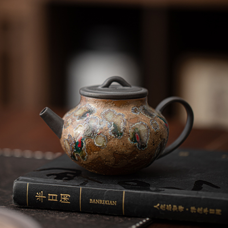 Ấm trà sứ tráng men sáp ong lò nung ấm bát có nắp ấm bộ trà Kung Fu cổ điển ấm trà sáng tạo ấm lọc ấm đơn