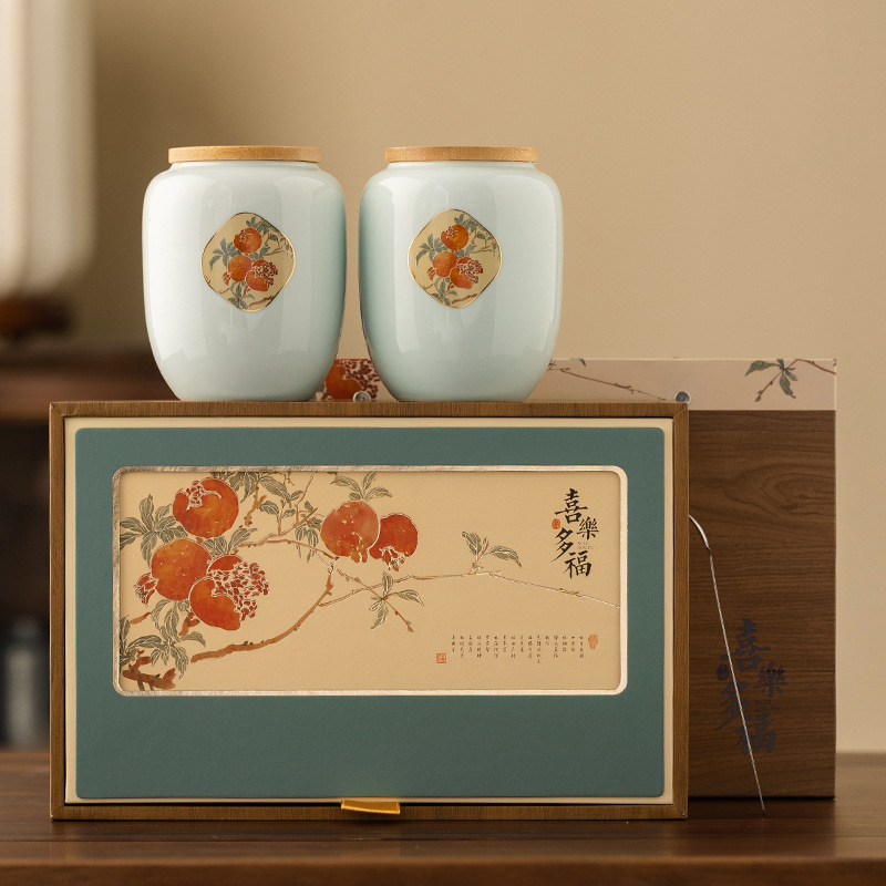 Hộp đựng trà kiểu mới, hộp đựng gốm kín, Trà đen, trà xanh Long Tỉnh Xinyang Maojian, hộp quà thông dụng