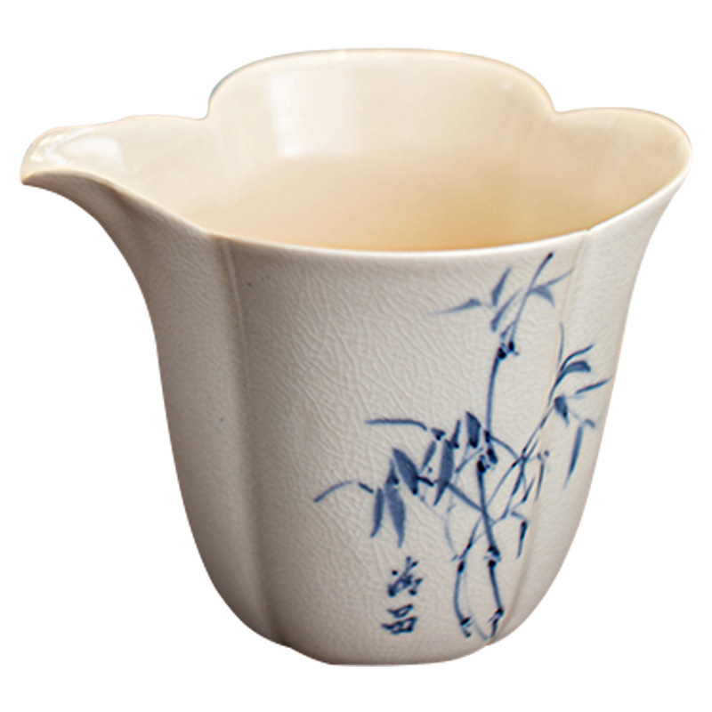 Cốc trà tre vẽ tay tráng men soda cốc gốm sứ gia dụng cốc trà đồng nhất dụng cụ trà Kung Fu Trung Quốc phụ kiện tách trà