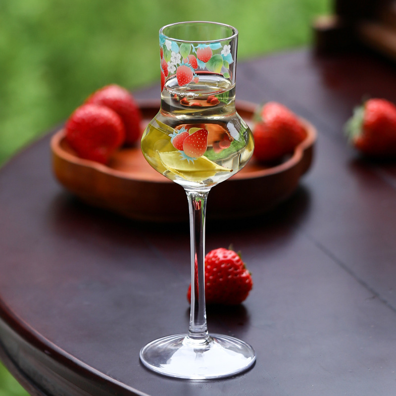 Cốc pha trà lạnh phong cách Trung Quốc mới cốc thủy tinh phòng trà nếm ly rượu cốc chân cao cốc hương thơm cốc nước trà lạnh sáng tạo cốc nước