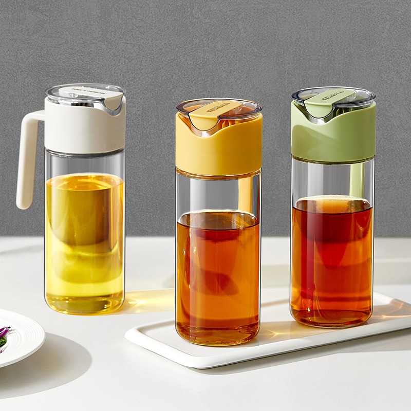 Bình dầu đóng mở tự động nhẹ, bình dầu có thể tháo rời, bình đựng nước sốt, bình dầu đóng mở tự động có tay cầm trong nhà bếp