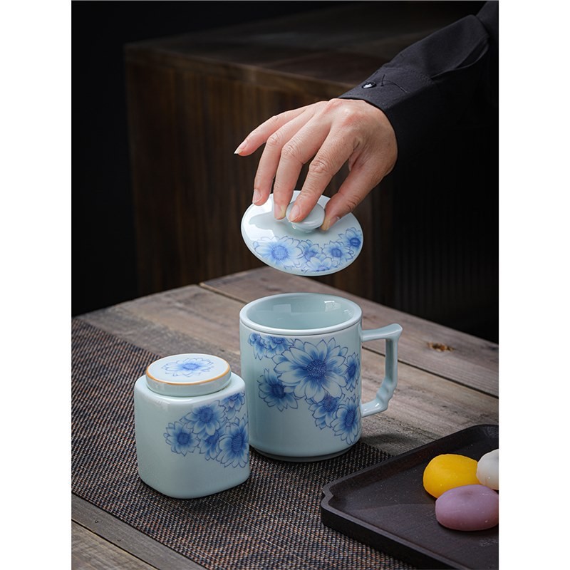 Cốc pha trà văn phòng cá nhân dành cho nam, cốc lọc trà bằng gốm sứ đặc biệt dành cho trà, quà lưu niệm di động