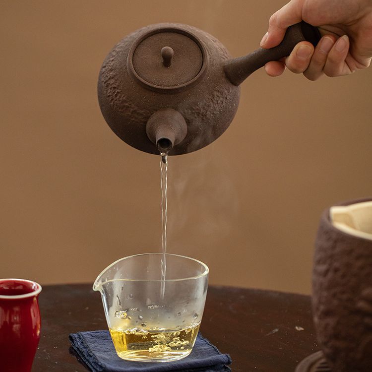 Bếp than, nồi nấu, Bộ dụng cụ pha trà, đèn cồn, đun nước ngoài trời, tay cầm bên gốm sứ