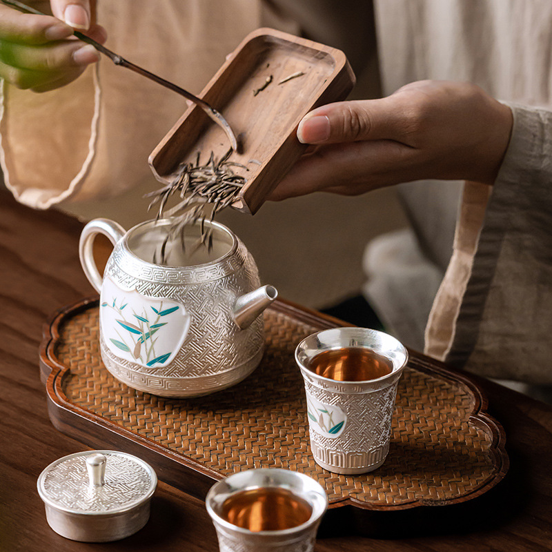 Cốc trà mạ bạc cốc chủ ấm trà gia dụng cốc trà cá nhân cốc trà bộ trà Kung Fu kiểu Trung Quốc cốc đơn cốc trà cốc