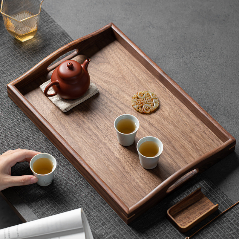 Bán buôn khay đựng óc chó khay đựng bọt khô Cỡ lớn Cỡ Nhỏ Khay đựng bánh Bắc Âu khay đựng đồ ăn nhẹ sushi hình chữ nhật bằng gỗ khay đựng trà