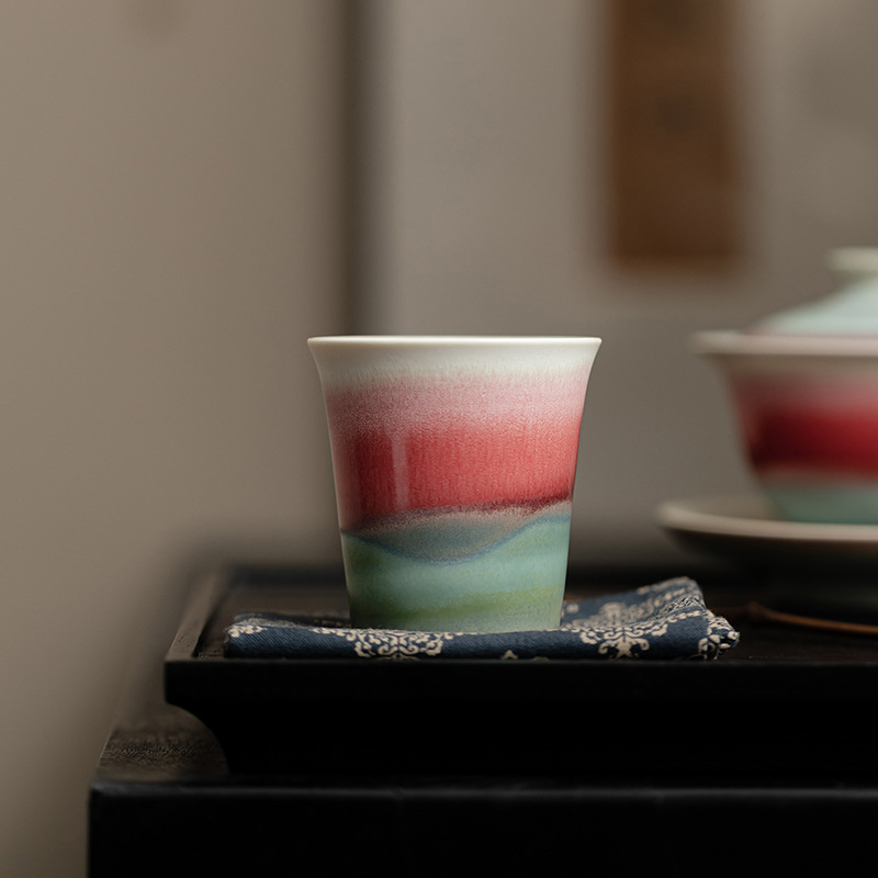 Cốc thơm Pinellia, tách trà gốm biến đổi lò Aurora, tách trà cá nhân, tách trà, bộ trà Kung Fu gia dụng, hộp quà