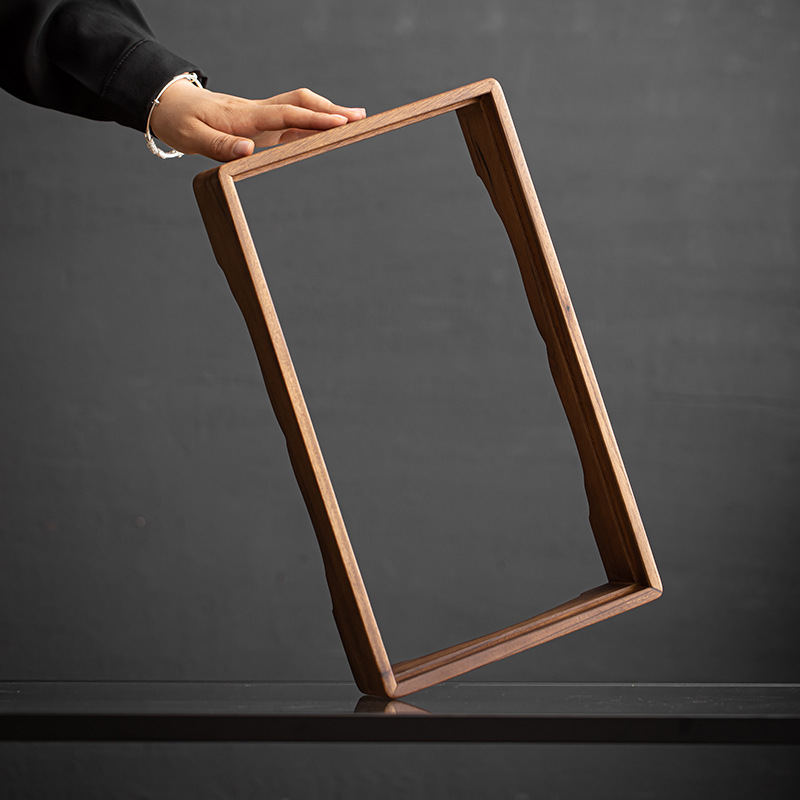 Khung bếp điện trà gỗ óc chó khung gỗ nguyên khối 20*37cm bàn trà nhúng khung giá đỡ điện từ