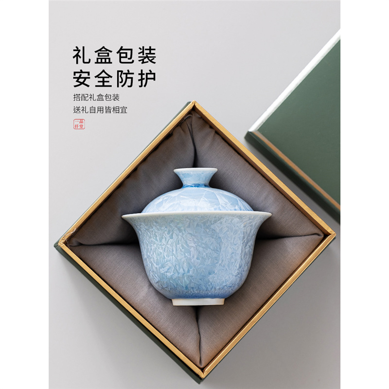 Bát có nắp tráng men pha lê, cốc trà, tách trà gốm sứ cá nhân không nóng, có nắp, bán buôn bát trà