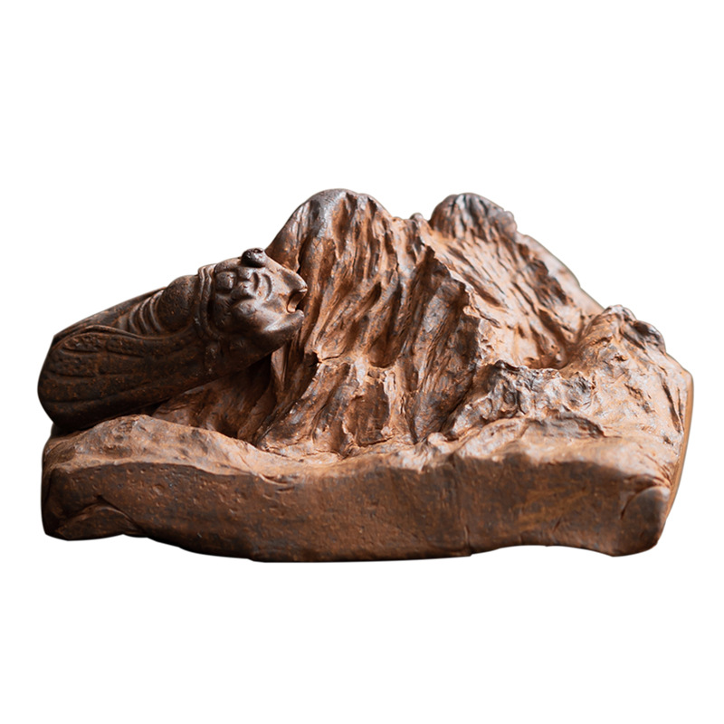 Vỏ ve sầu mùa xuân và mùa thu bùn đá cũ, phụ kiện bộ trà Kung Fu gốm sứ sáng tạo cổ điển