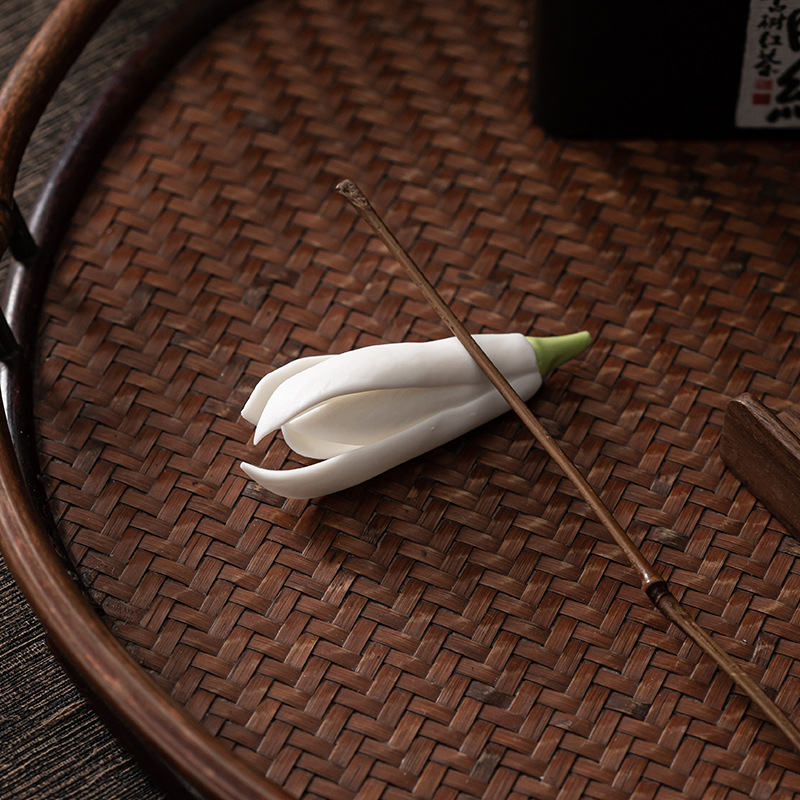 Khay đựng bút đựng trà hoa mộc lan gốm sứ kẹp tay giá đỡ Bộ trà đạo phụ kiện trà đạo