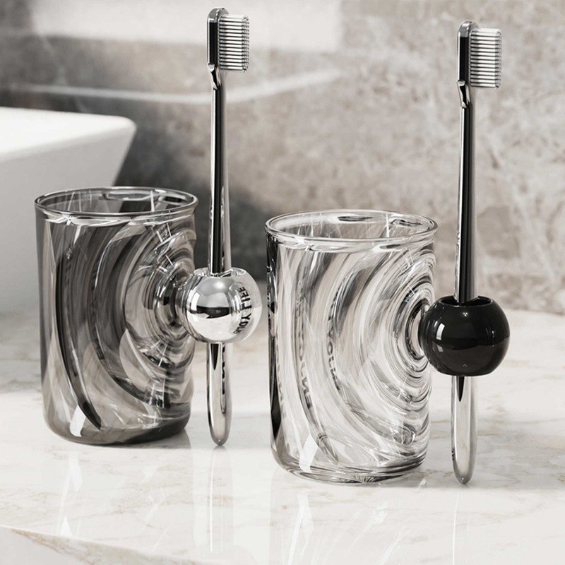 Cốc súc miệng họa tiết Sông Băng Cốc đựng bàn chải đánh răng trong suốt sang trọng nhẹ cốc đánh răng cặp đôi giá trị cao Cốc đánh răng trẻ em Cốc đánh răng học sinh