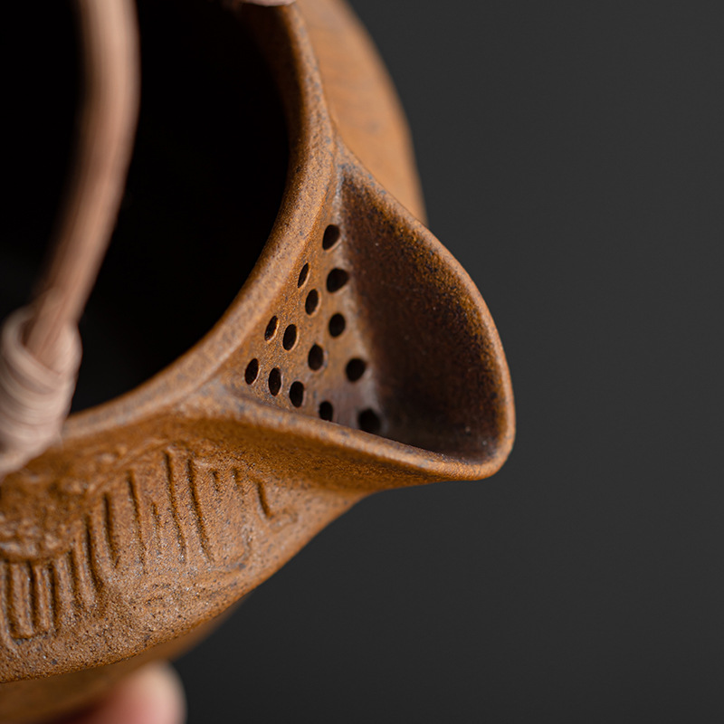 Ly trà gốm thô bùn đá cũ tráng men nước sốt Bộ trà Kung Fu kiểu Nhật Bộ trà đạo Biển Trà