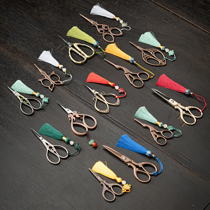 Kéo cắt giấy thủ công cổ điển gia dụng bằng thép không gỉ