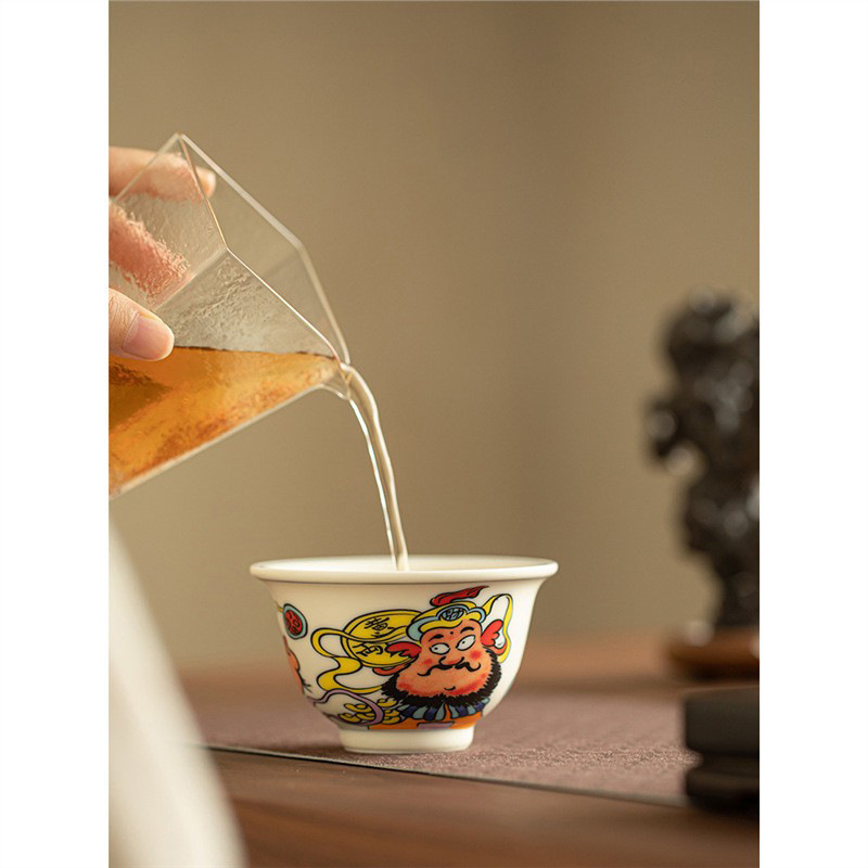 Cốc áp lực thủy triều quốc gia Fu Lu Shou Xi Cai cốc trà gốm sứ cốc chủ nhân cốc đơn tách trà cốc trà cao cấp chuyên dụng cá nhân