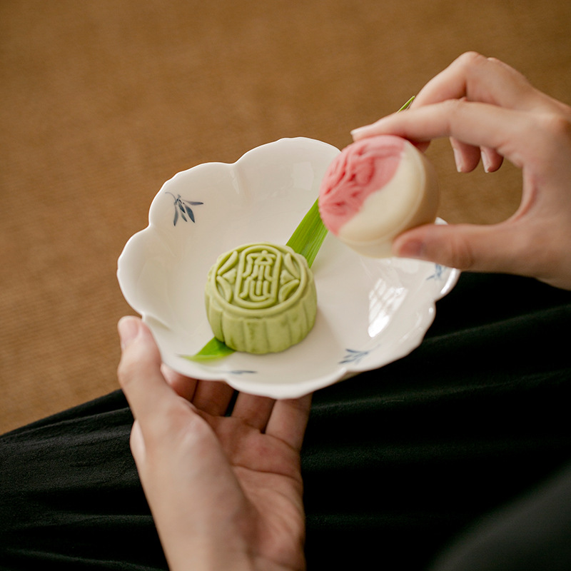 Hoa lan vẽ tay gốm sứ giải khát khay trái cây khay đựng ấm trà gia dụng khay đựng bát nắp khay đựng trà Kung Fu bán buôn