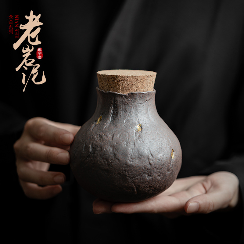 Bình đựng trà bùn đá cũ, bình đựng trà gia dụng bằng sứ, bình đựng trà rời cổ điển kiểu Trung Quốc, bình đựng trà trắng trà Pu'er