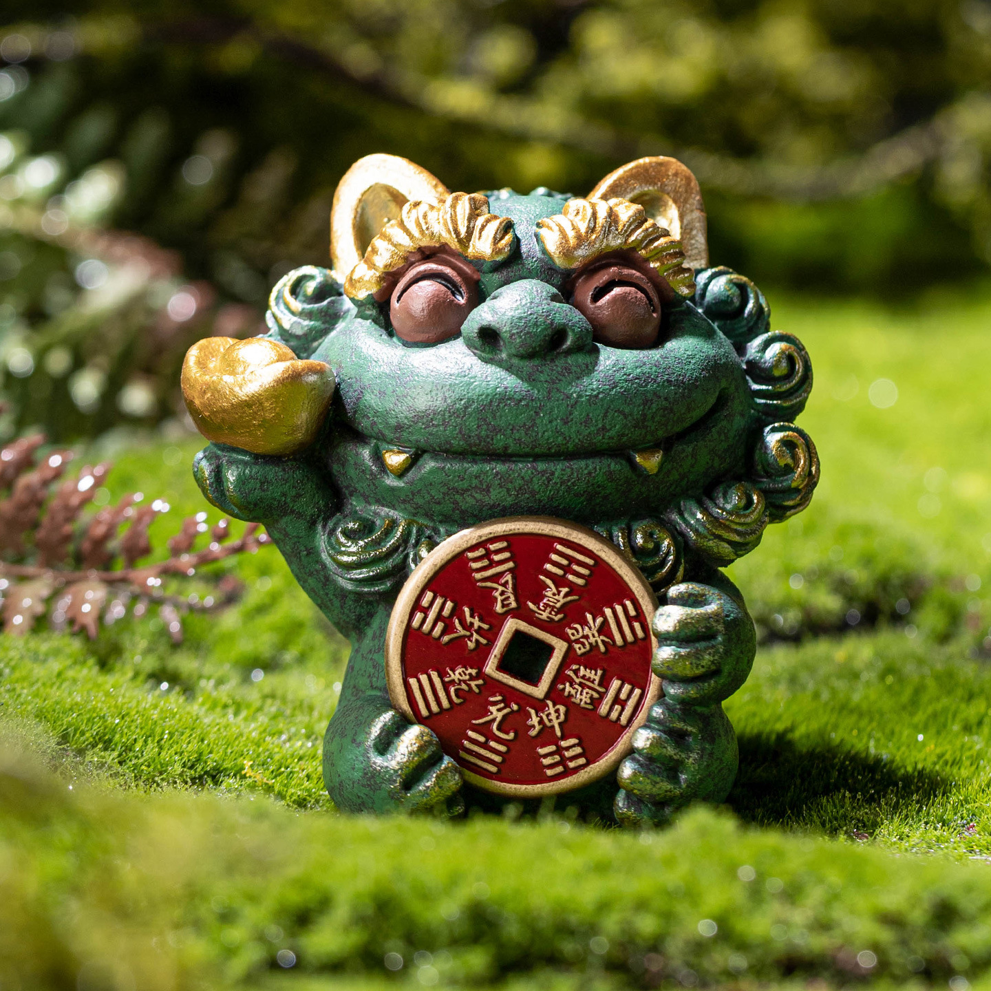 Đồ trang trí sáng tạo để bàn bằng đá sa thạch xanh may mắn nhà xưởng