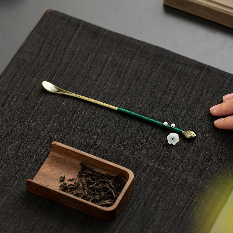 Dụng cụ pha trà bằng hợp kim cổ điển, dụng cụ pha trà dệt tay kiểu Trung Quốc, dụng cụ pha trà gia dụng, dụng cụ pha trà, thìa cà phê, sen trà