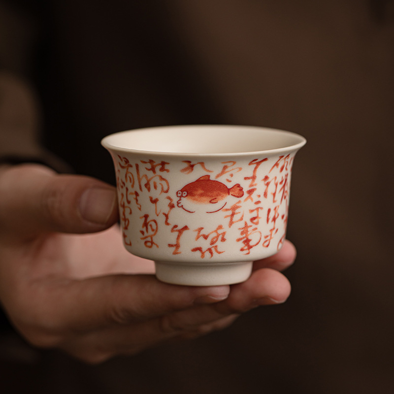 Cốc trà cá tráng men soda