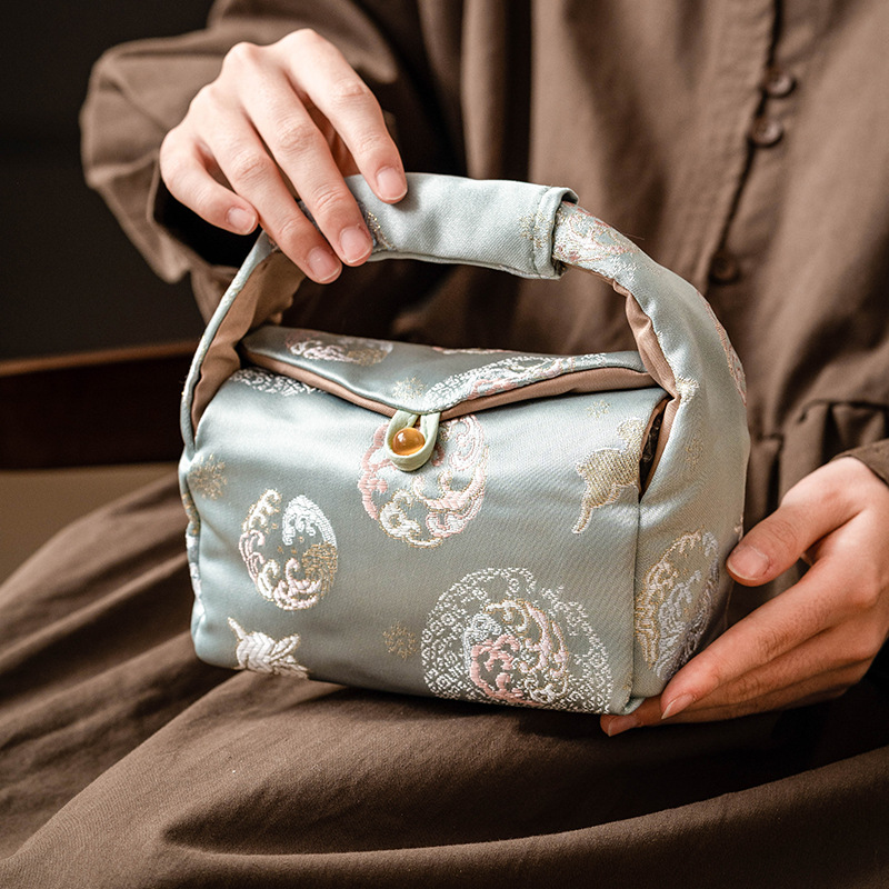 Túi xách thổ cẩm Jintu túi đựng bộ trà du lịch túi đựng đồ túi xách tay thêu tay cao cấp túi đựng túi đựng trà