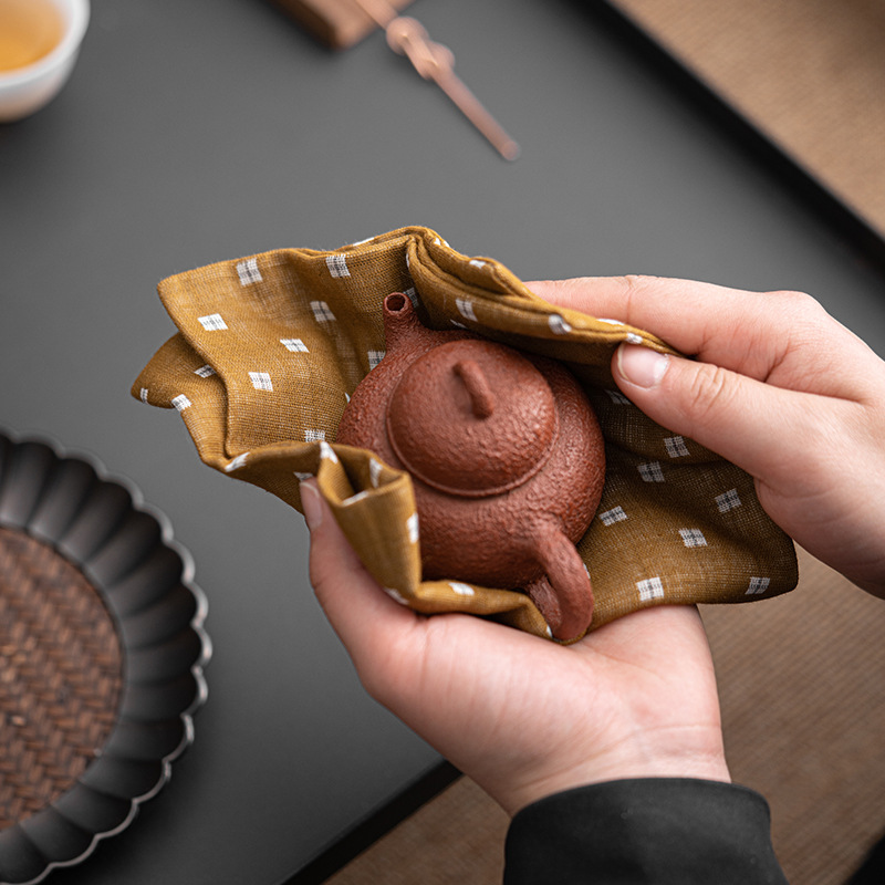 Khăn trà, thảm trà, khăn lau trà, khăn trải bàn trà, khăn trải bàn trà thiền bằng vải cotton và lanh thủ công kiểu Nhật.