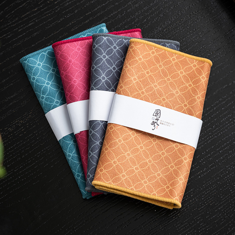 Khăn trà khăn trải bàn trà cao cấp thấm nước khăn trải bàn trà cao cấp dụng cụ trà Kung Fu kiểu Trung Quốc phụ kiện trà đạo khăn trải bàn trà