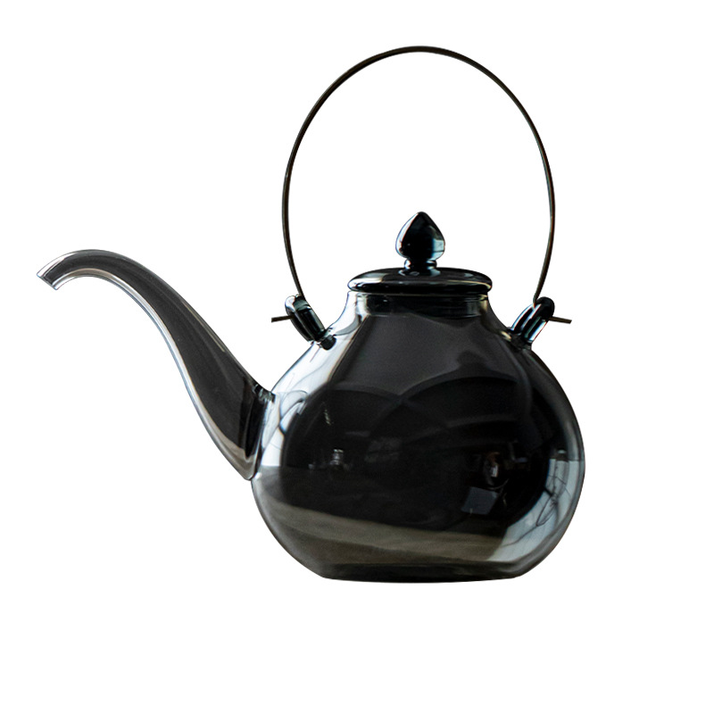 Ấm trà thủy tinh borosilicat cao cấp, ấm đun nước chịu nhiệt mới để đun trà, dùng được trên bếp điện gốm và bếp lửa.