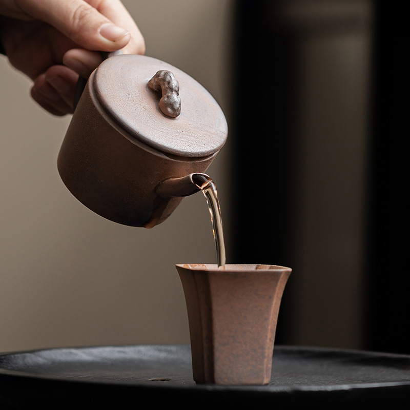 Ấm pha trà gốm sứ cổ điển Thái Hồ đá Han ấm pha trà bùn đá cũ quặng thô ấm trà lọc đơn ấm trà bộ trà Kung Fu