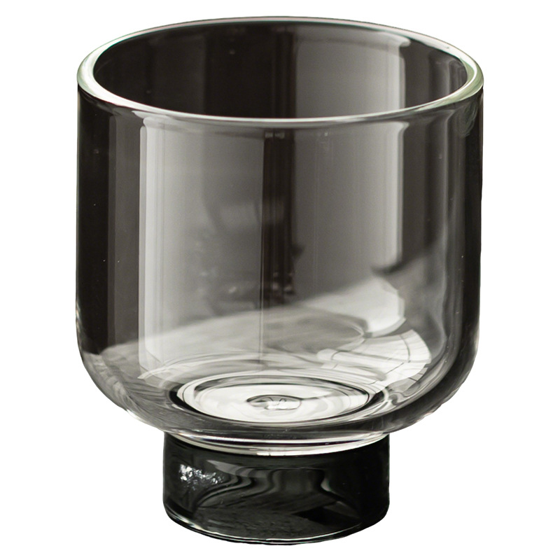 Cốc trà chân cao thủy tinh borosilicat cốc chủ bộ trà Kung Fu kiểu Trung Quốc cốc trà chịu nhiệt gia dụng cốc trà trong suốt