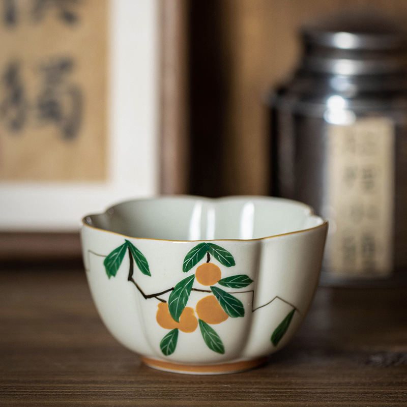 Huayuntang vẽ tay hoa mận chủ cup retro cốc đơn gốm trà cốc trà hộ gia đình kung fu bộ trà trà cốc
